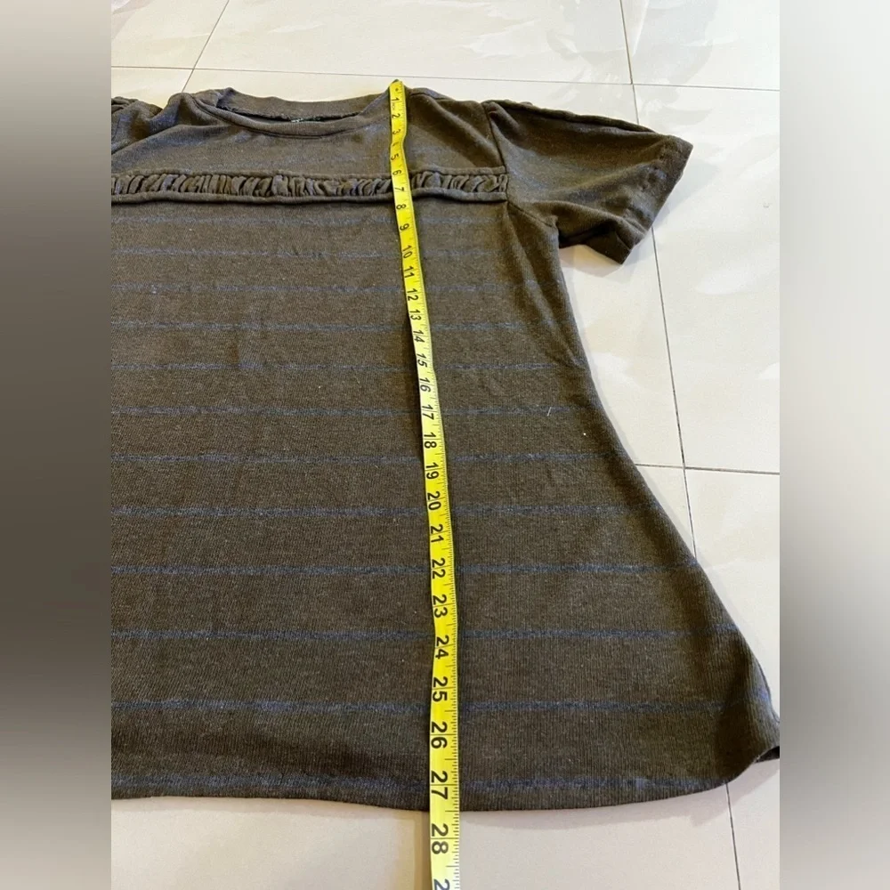 Unbranded Top T-Shirt Neck Short Sleeve Top  Green Check Measurements For Size‎